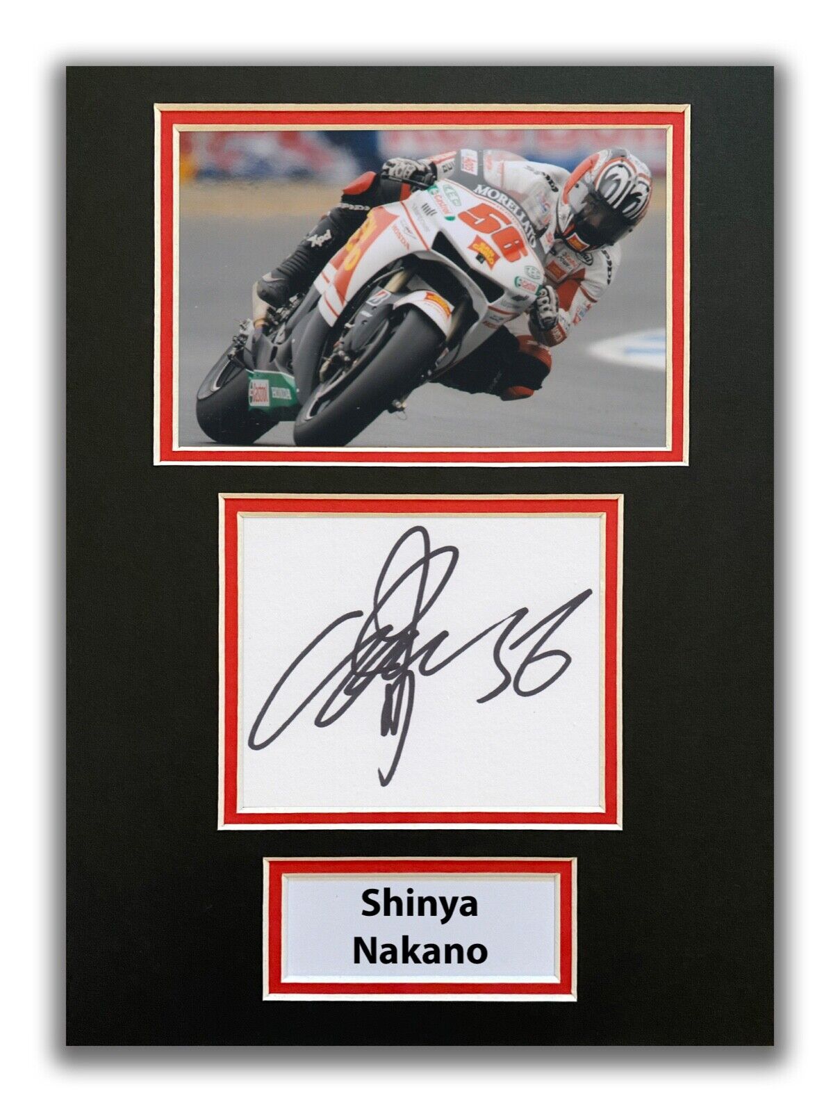 SHINYA NAKANO HAND SIGNED A4 MOUNTED Photo Poster painting DISPLAY - MOTOGP - HONDA 1.