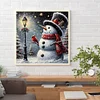 Winter Stra&szlig;enlaterne Schneemann - runder Bohrer Diamantmalerei - 40*40cm