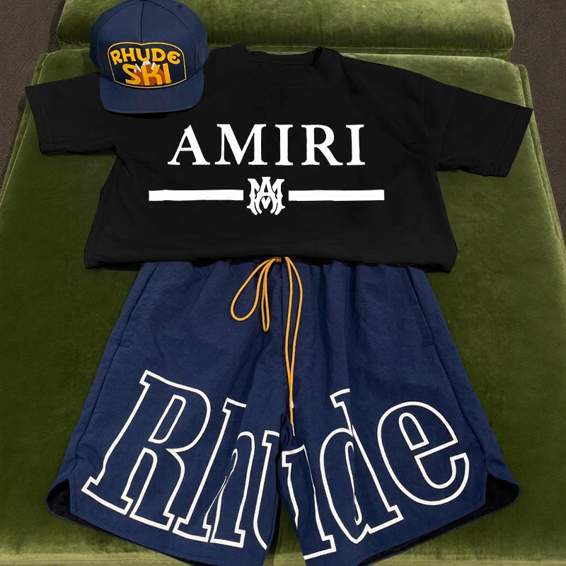 Rhude and Amiri T-Shirt And Shorts Co-Ord