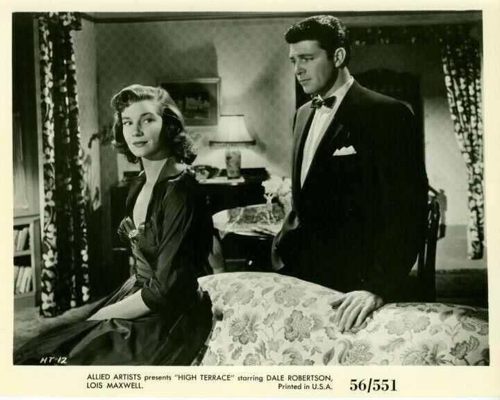 Lois Maxwell Dale Robertson High Terrace 1956 Original Press Photo Poster painting