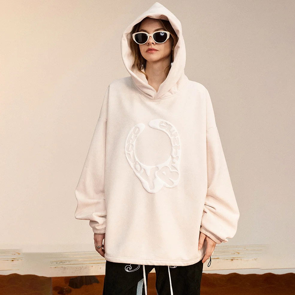 Solid colour thickened hoodie