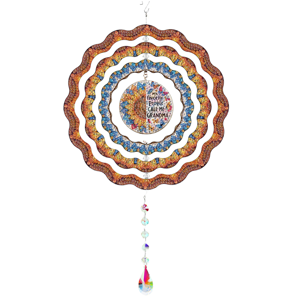 Diamond Painting Rotating Wind Chime Diamond Art Hanging Pendant (Sunflower A)