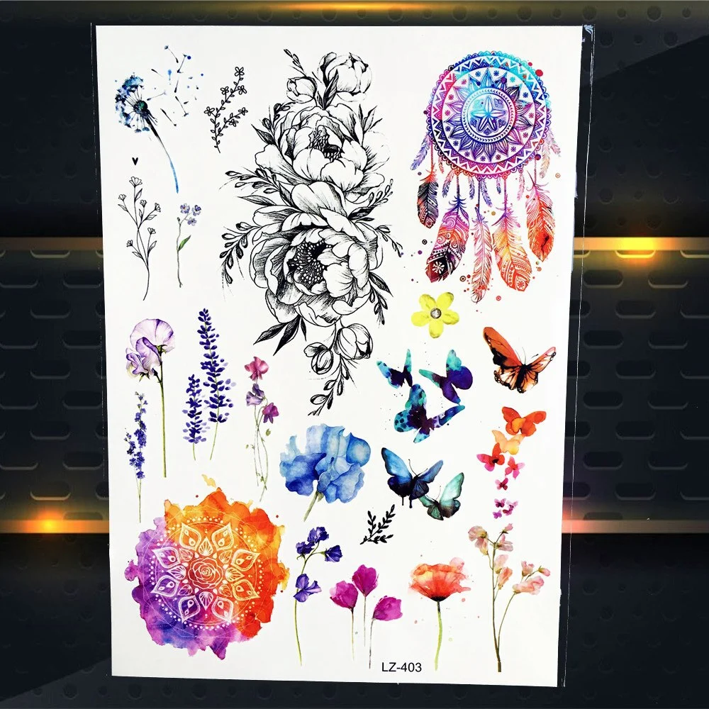 New Beautiful Diamond Whale Dolphin Temporary Tattoo Waterproof 3D Arrow Fish Tatoo For Men Women Body Art Fake Tattoo Stickers