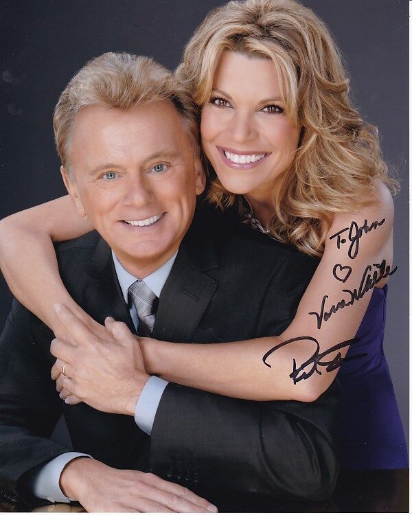 VANNA WHITE & PAT SAJAK Autographed Signed WHEEL OF FORTUNE Photo Poster paintinggraph - To John