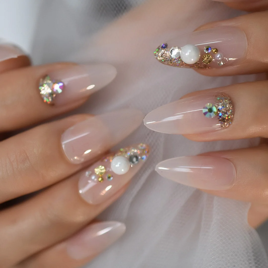 Medium Nail Tips Fingernail Full Cover Coffin Reuseable False Nail Press On Nails French Manicure Nail Art Pre Designs 2021 Aug.-Nail Inspo