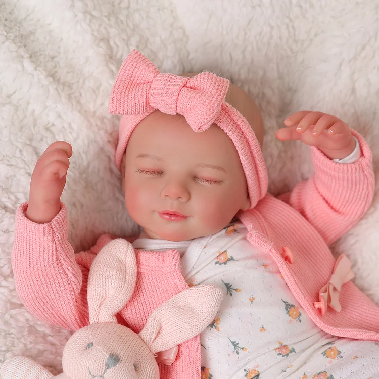 Babeside Hailey Realistic 17" Newborn Truly Reborn Baby Doll Girl Flower Suit Pink Coat