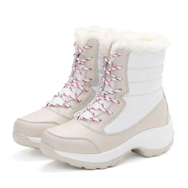 Women Boots Waterproof Winter Snow Boots Platform Warm Ankle Winter Boots With Thick Fur | EGEMISS