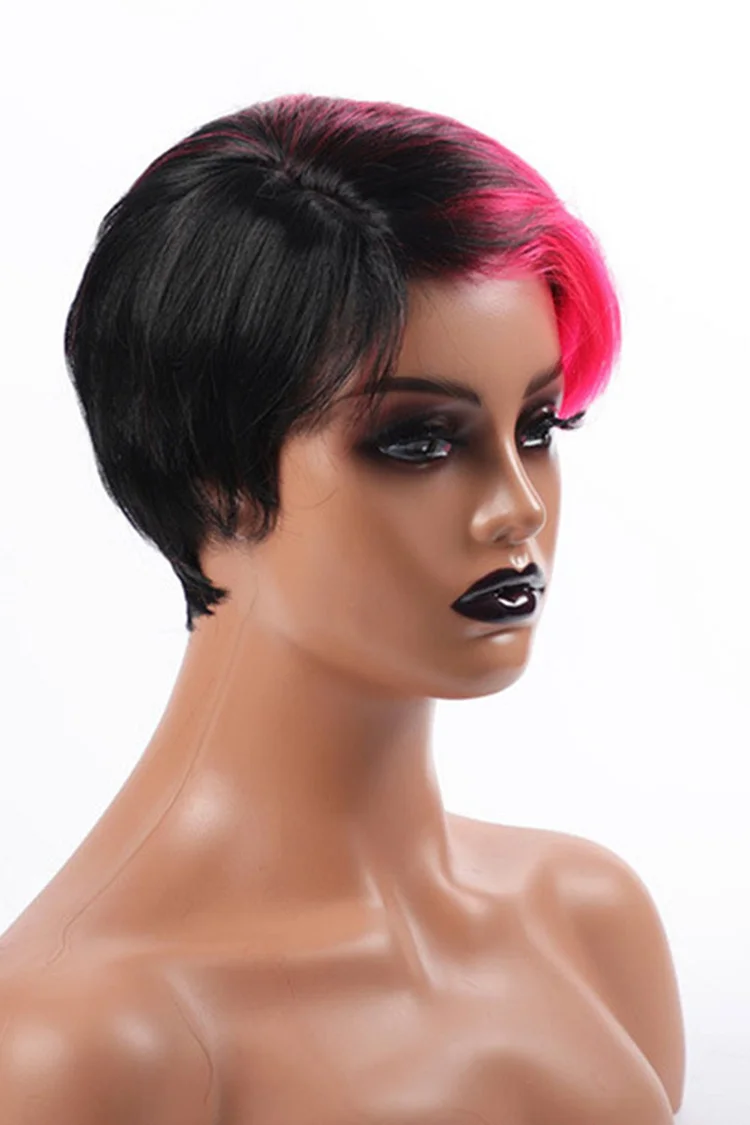 Halloween Red Side Bangs Straight Short Wigs 2024 - Xpluswear