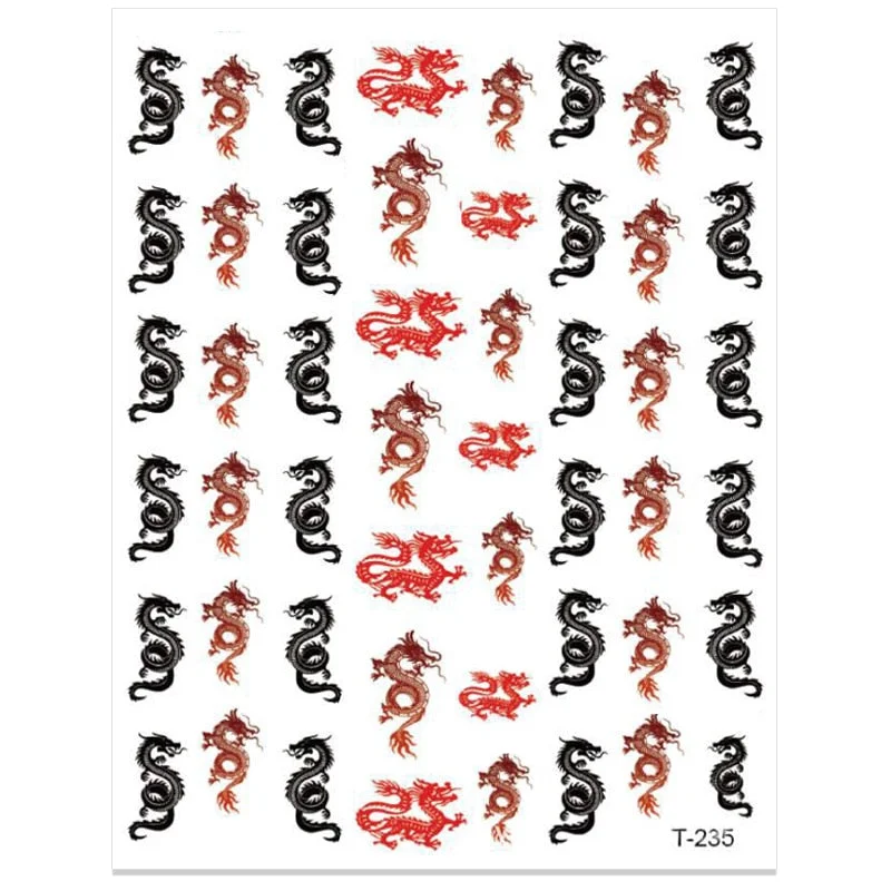 Colorful Gold Green 3D Snake Design Stickers Dragon Women Love Nail Art Slider Gel Polish Decal Decoration For Nail Manicures