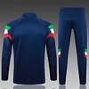 2024 Italy Half-Pull Training Suit Royal Blue Soccer Shirt 1:1 Thai Quality