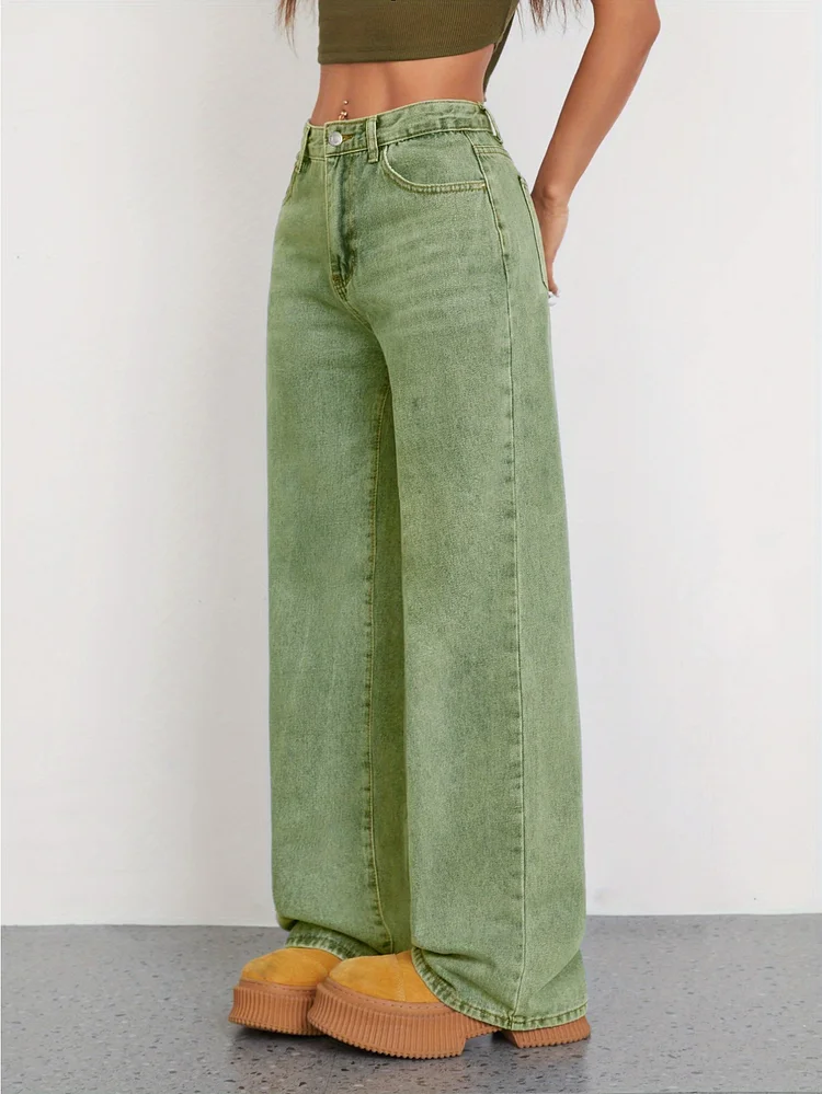 Wide Leg Jeans For Women Casual High Waist Baggy Jeans Denim Pant