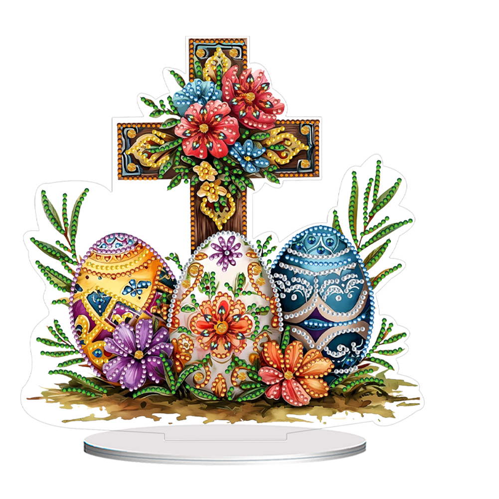 Cross Easter Egg Diamond Painting Desktop Decoration Rhinestones Ornament