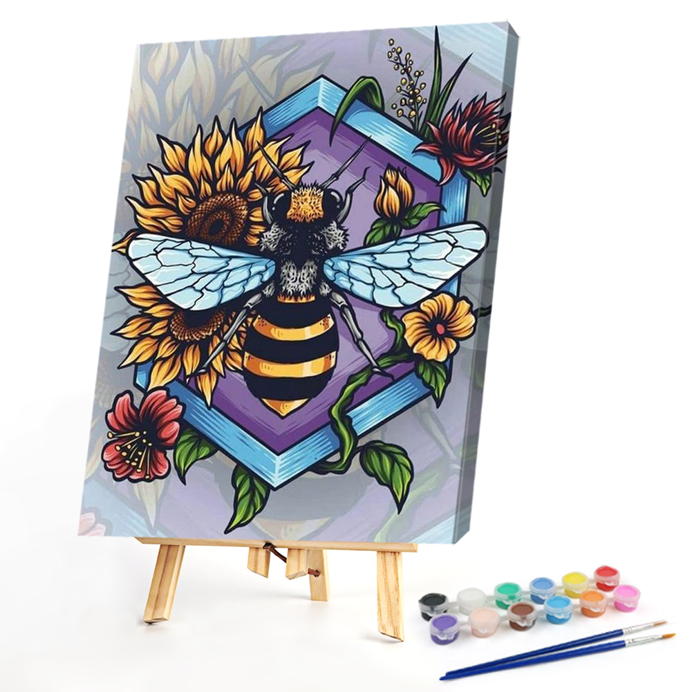 

40*50CM - Paint By Numbers - Flower and Bee, 501 Original