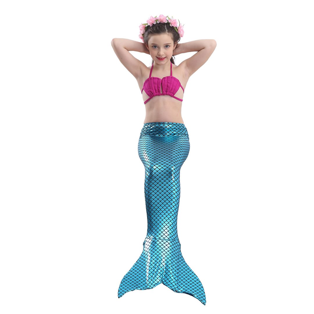 Girls Kids Mermaid Tail Swimwear Bikini Set Swimsuit Swimming Costume-Pajamasbuy