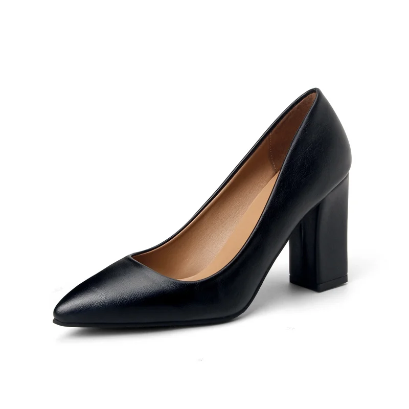 Breakj Breakj Color High Heels Women's Single Shoes Korean Version Of Thick Heel Sharp Head Light Temperament Workplace Artifact Ultra-High Heel 9CM