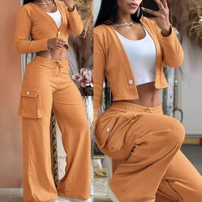 Nigikala Nigikala New Sweater Women's Autumn And Winter Solid Color V-Neck Long-Sleeved Knitted Shirt