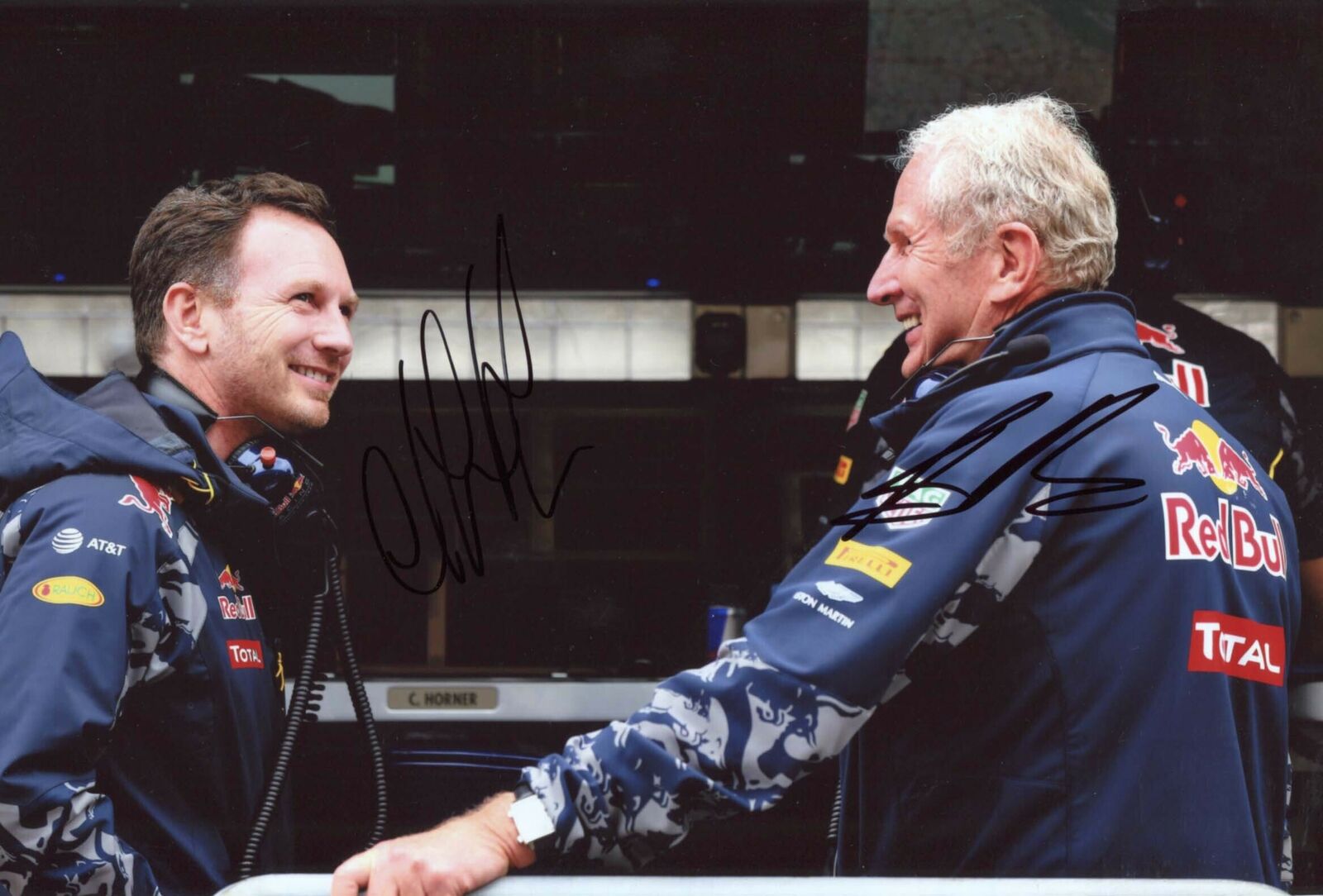 Christian Horner & Dietrich Mateschitz RED BULL autographs, signed Photo Poster painting