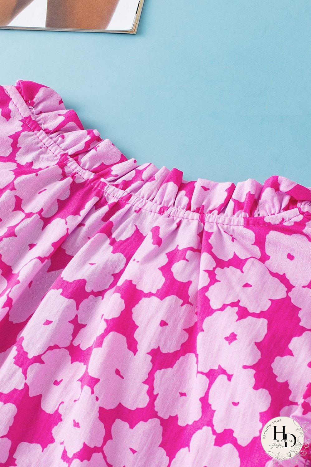 V-Neck Pink Floral Top