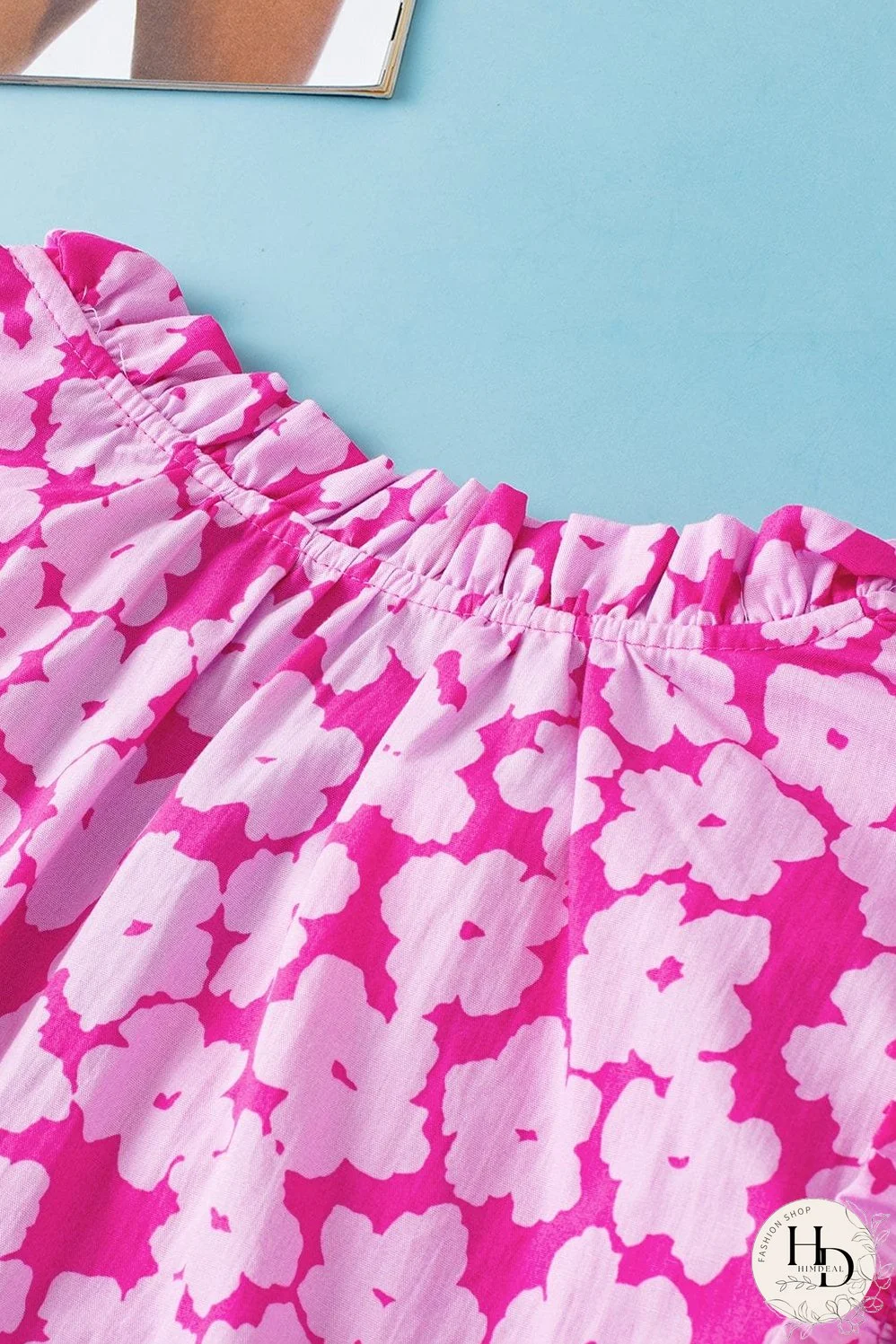 V-Neck Pink Floral Top