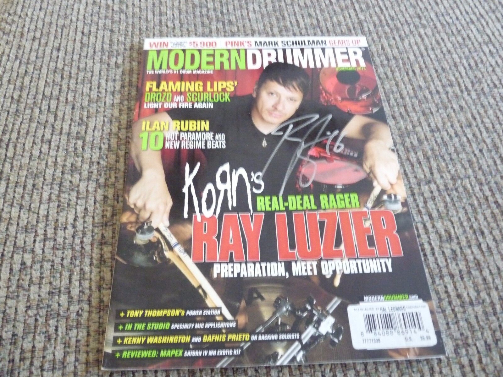 Ray Luzier Modern Drummer Signed Autographed Magazine Cover Photo Poster painting PSA Guaranteed