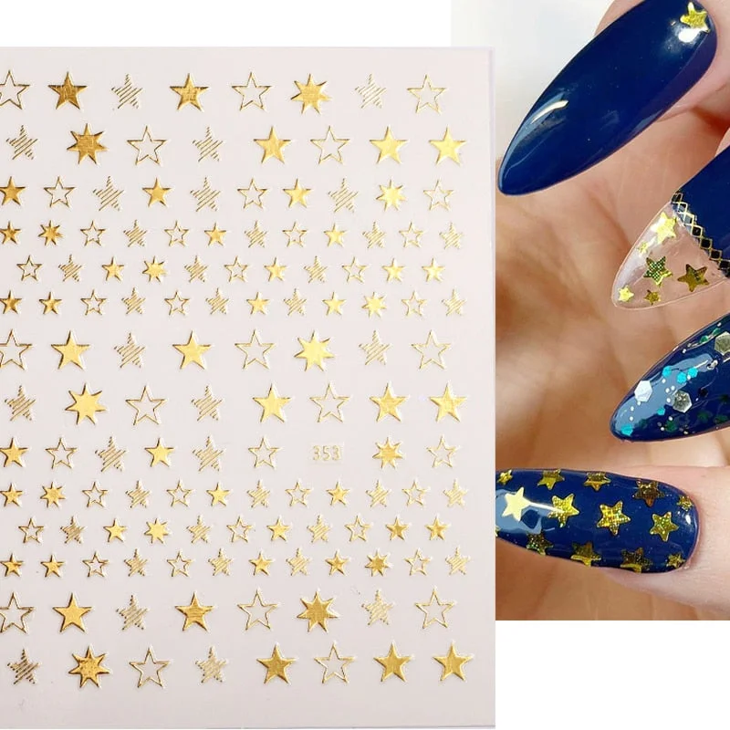 1PC 3D Nail Stickers Red Heart Love Self-Adhesive Slider Nail Art Decorations Valentine's Day Decals Manicure Accessories Tool-Nail Inspo