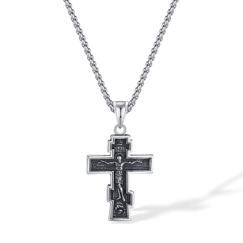 Hip-Hop Vintage Style Cross 304 Stainless Steel Men's Pendant Necklace Necklace Pendant