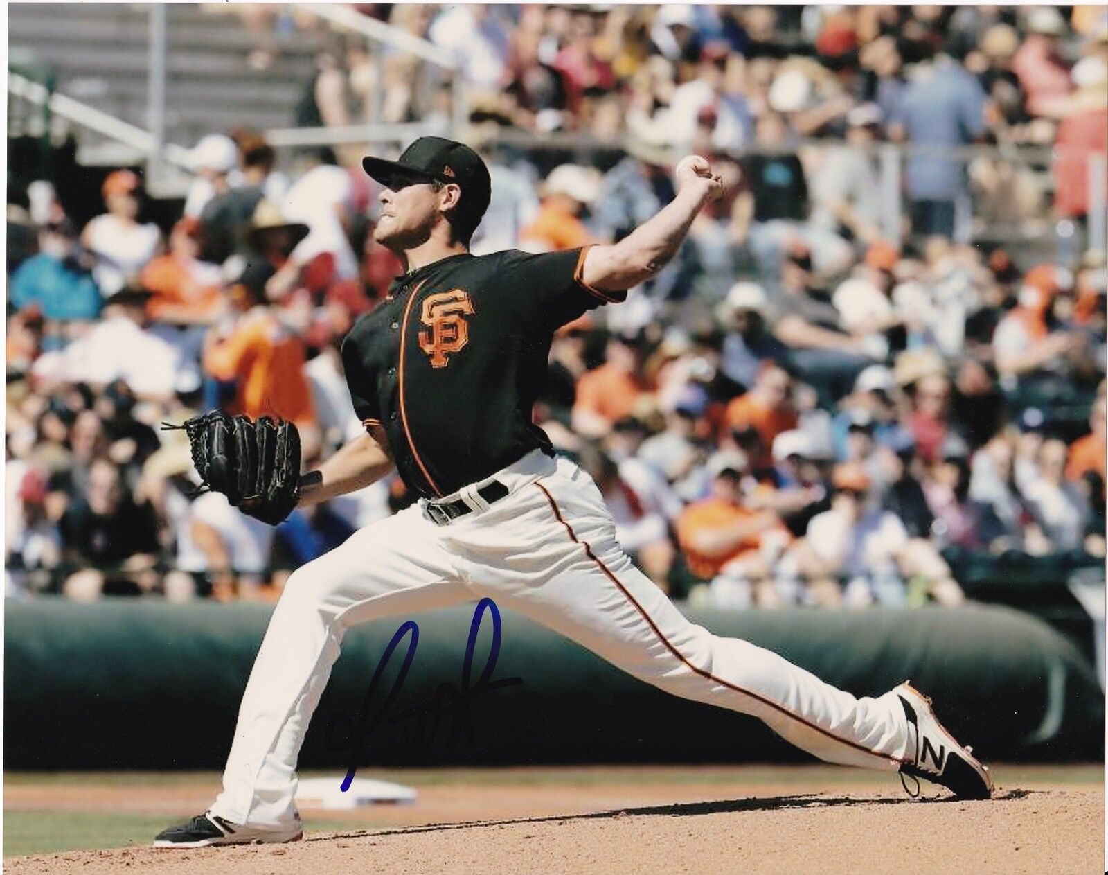 MATT MOORE SAN FRANCISCO GIANTS ACTION SIGNED 8x10