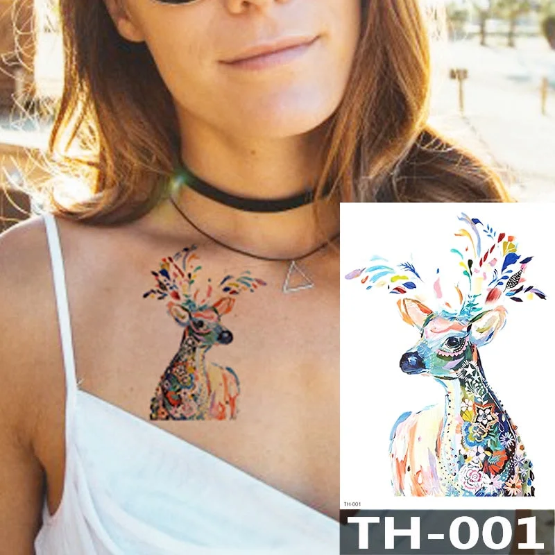 Waterproof Temporary Tattoo Sticker Flower Cute Cat Water Transfer Body Art Flash Fake Tatoo