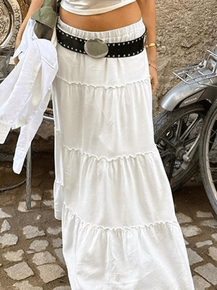 Brownm Versatile Casual Stitching Skirt