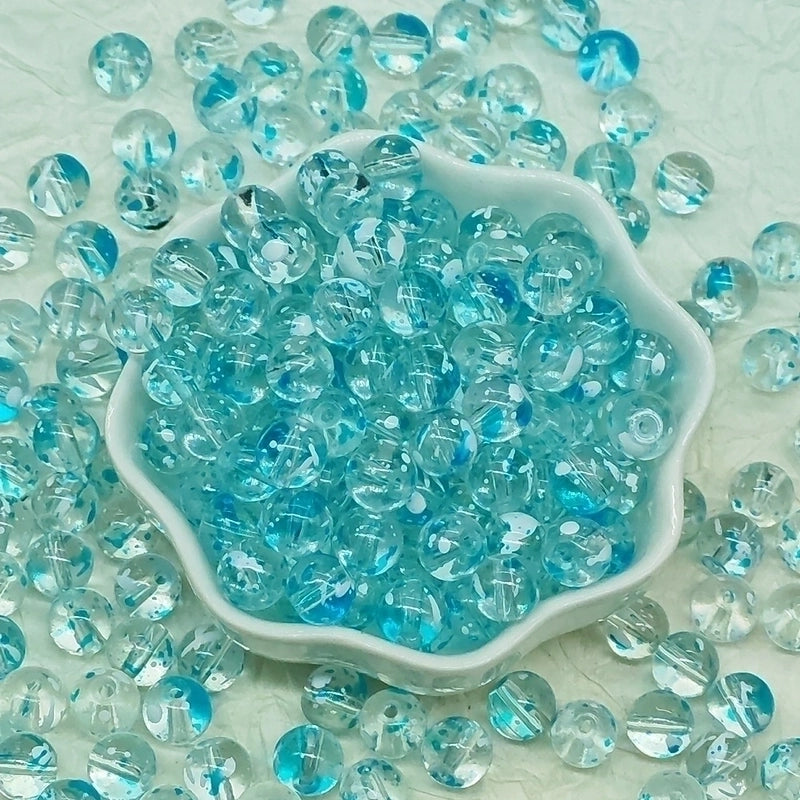50 PCS/Package Glass Glass Solid Color Beads