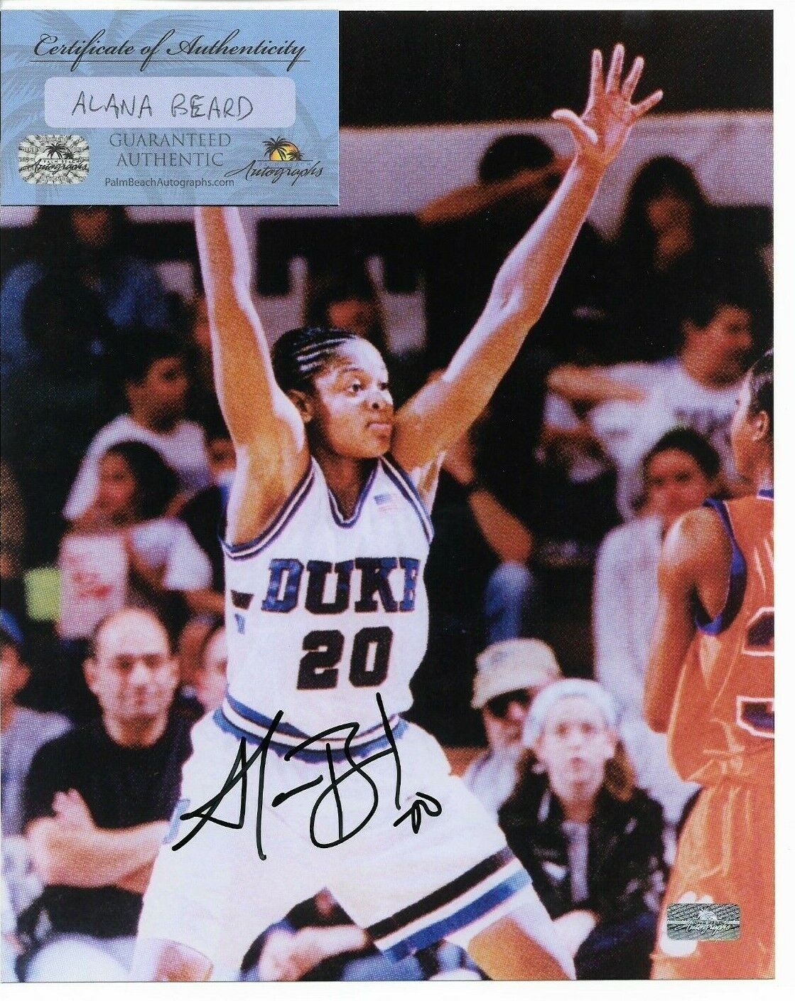 Alana Beard Women's Basketball 8x10 Pic Mystics LA Sparks Duke Blue Devils PBCOA