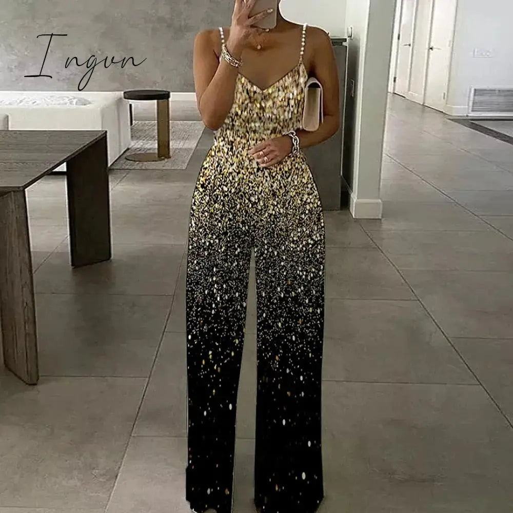 Ingvn - Jumpsuits Overalls New Womens Printed Sleeveless Sexy Strapless Jumpsuit Pants Fashion