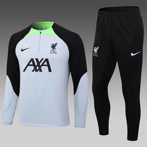 2023/2024 Liverpool Half-Pull Training Suit Grey Jersey 1:1 Thai Quality Set