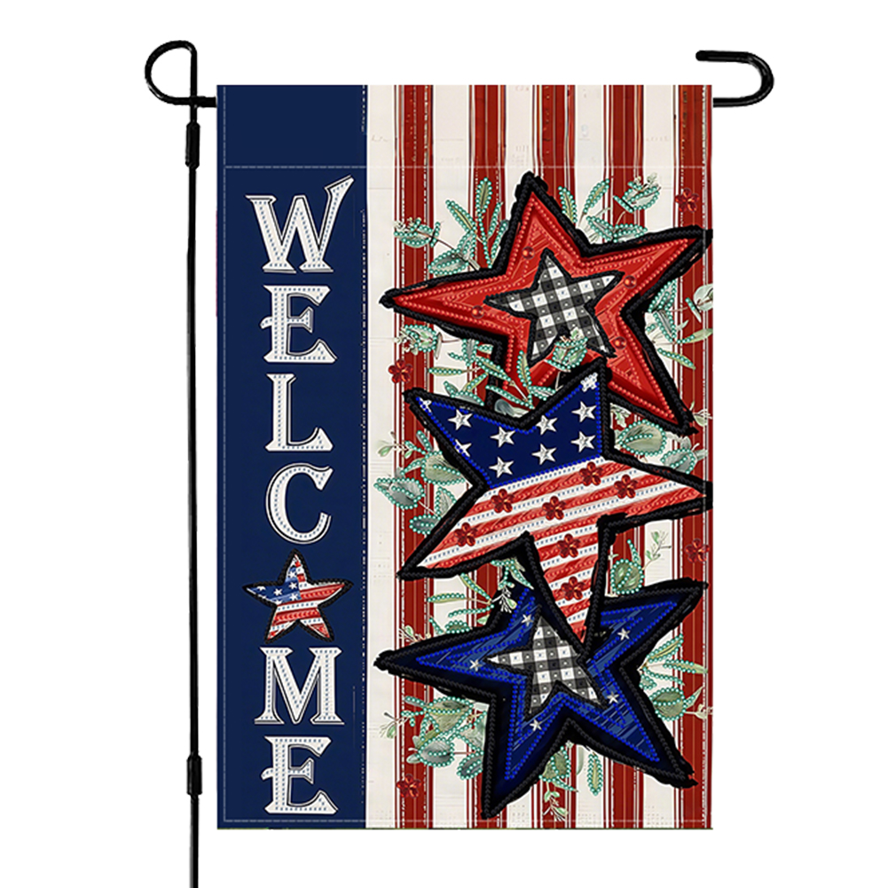 Independence Day Star Diamond Painting Garden Flag for Garden Patio Yard Lawn