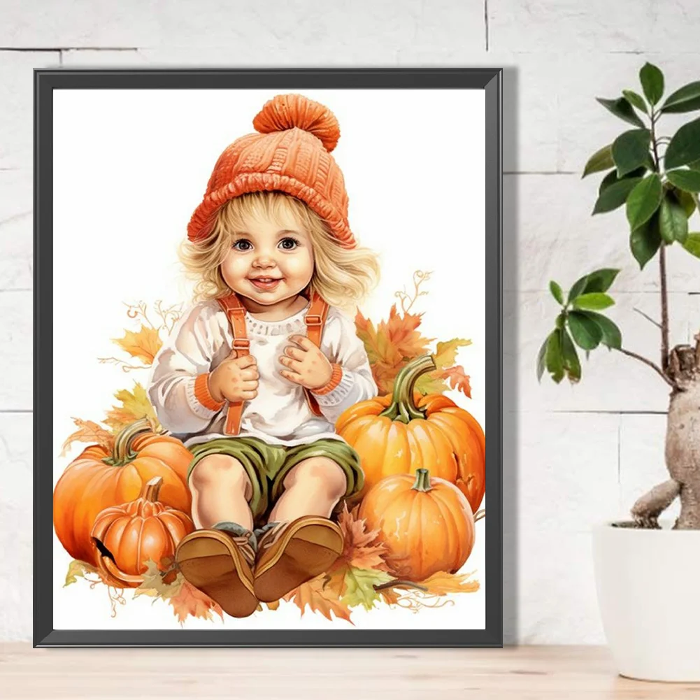 Diamond Painting - Full Round Drill - Pumpkin Child(Canvas|40*40cm)