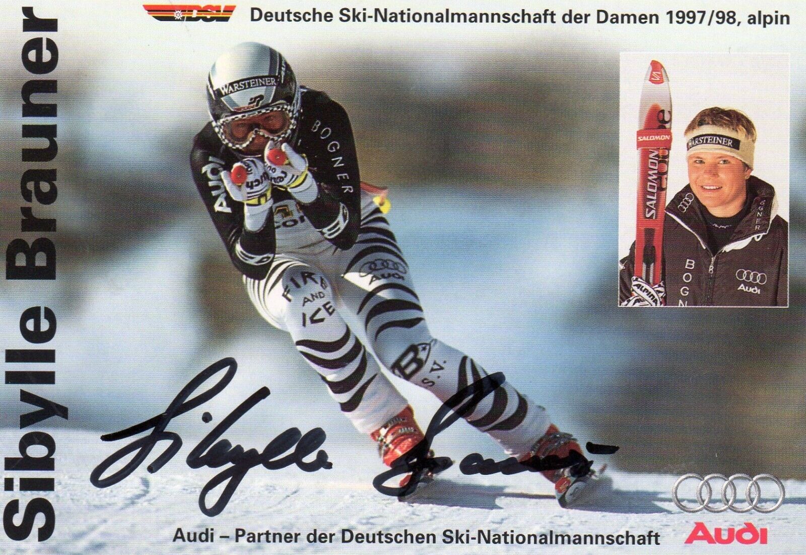 SIBYLLE BRAUNER AUTOGRAPH, SKIER, WINTER SPORTS