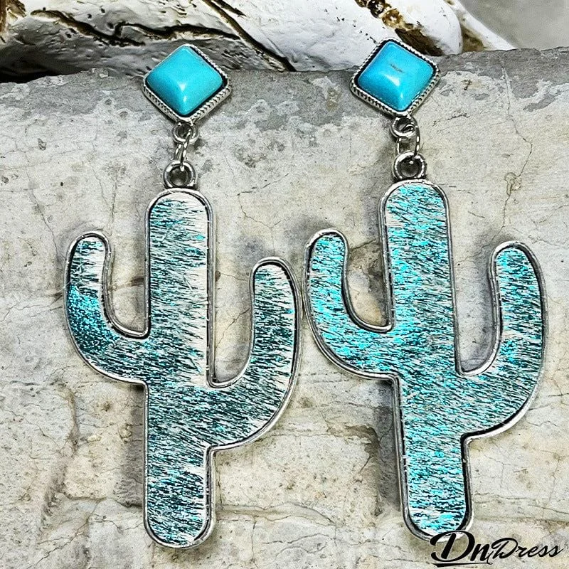 Turquoise Cactus Earrings