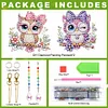 2Pcs 5D DIY Diamond Painting Sun Catcher Crystal Painting Ornaments (Owl)