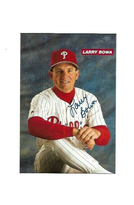 MLB BASEBALL LARRY BOWA HAND SIGNED AUTOGRAPHED 4X6 Photo Poster painting WITH COA