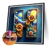 5D DIY Full Square Drill Partial AB Drill Diamond Painting Letter H Kit 35x35cm