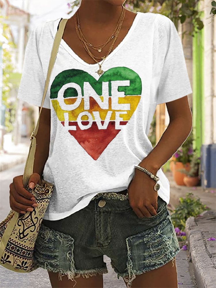 One Love Black Pride Heart Graphic T Shirt
