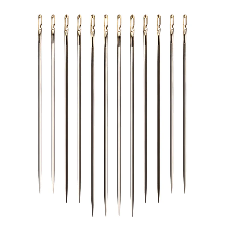 12pcs Assorted Size Self Threading Hand Sewing Needles Easy Thread