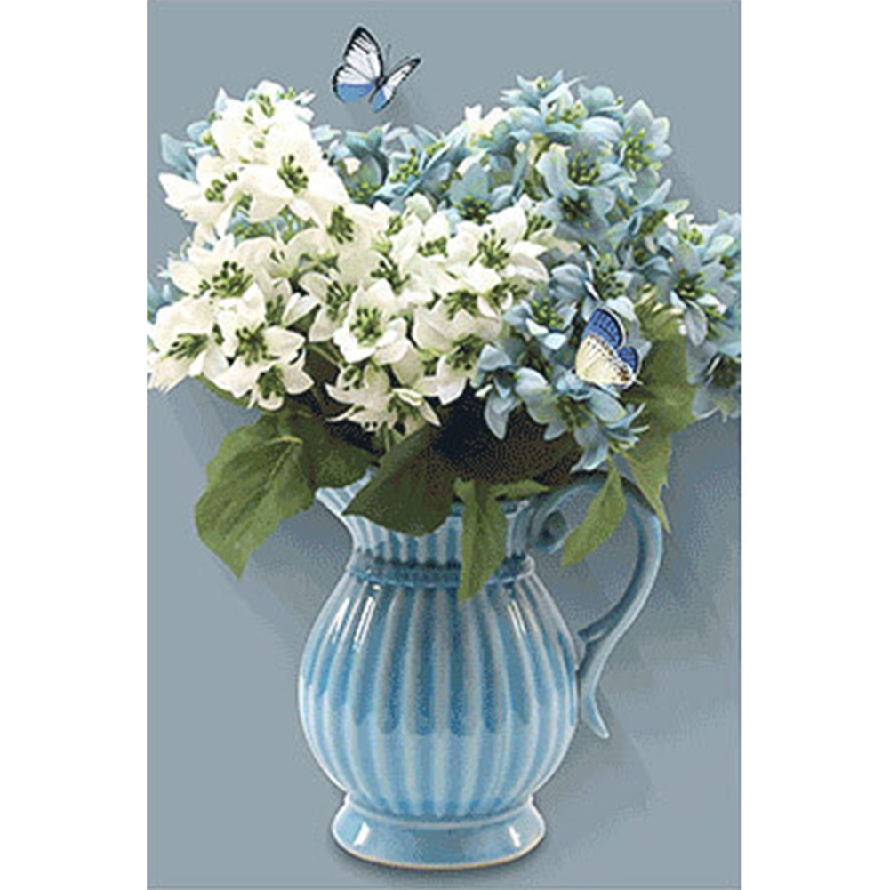 

30*40CM - Round Drill Diamond Painting - Flower Vase, 501 Original