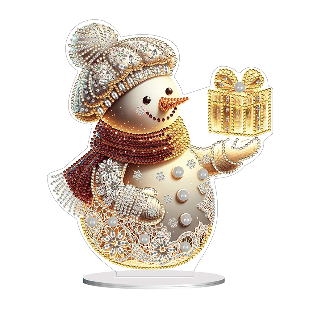 1 Set DIY Diamond Art Wind Chimes Christmas Snowman Pendant Size  14.5X12.5cm/5.71''*4.92'' Acrylic Material Double Sided Crystal Rhinestones  Wind Chim