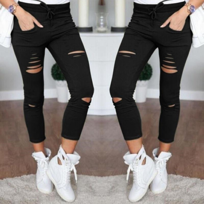 Ripped Ripped Trousers Stretch Leggings Jeans