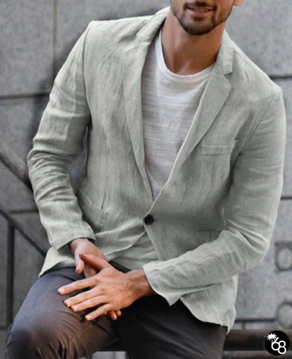 Basics Plain Notch Lapel Pocket Two Button Loose Blazer | 168DEAL