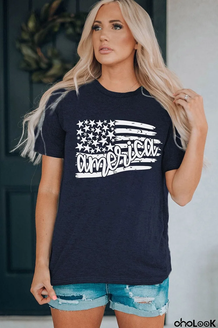 AMERICA US Flag Graphic Tee