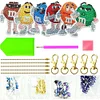 6pcs/set DIY Diamond Painting Chocolate Beans Keychains Kit