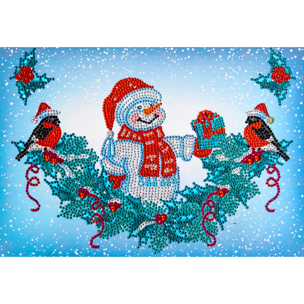 

Christmas Snowman - Special Shaped Diamond Painting - 40*30CM, 501 Original