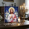 uk.everydayedeals DIY Pearl Painting With Frame - Handmade Self-Adhesive Pearls - Jesus(25*25cm)